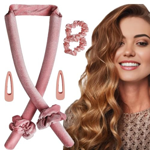 Lockenwickler,Locken Ohne Hitze,Rutschfest Heatless Curls,Heatless Curls Band Samt über Nacht mit Haarnadel Rutschfest,DIY Hair Curler no Hea Set Haarband Wave Formers für Mittleres Langes Haar