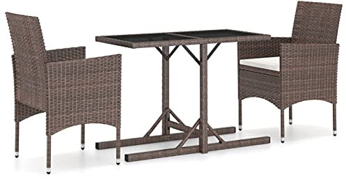 Sufrk 3-TLG. Garten-Essgruppe TerrassenmöBel Set GartenmöBel Essgruppe MöBelsets Garden Furniture Garten MöBel DraußEn Braun