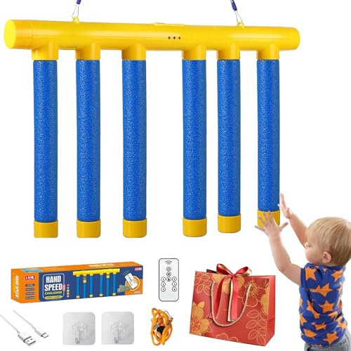 Falling Sticks Training, Adjustable Catching Sticks Game Reaction Training Toy, Drop Stick Game, Falling Sticks Catching Game, Hand Eye Coordination Training, 3 Adjustable Speed (Blue)