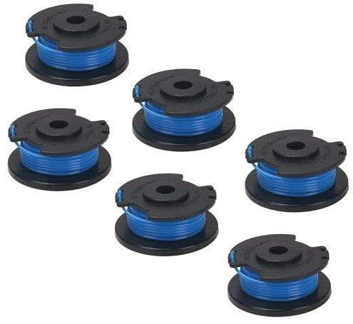 COEWUR 6 Pcs Strimmer Line Replacement for Ryobi, String Trimmer Replacement Spool Line for Ryobi One+ AC14RL3A, OLT1832 RAC124, 18V, 24V, 40V Trimmers - Autofeed Spools