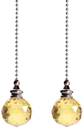 2 catenine per ventilatore da soffitto, per lampada da camera da letto, catena decorativa per ventilatore, per lampada da soffitto, estensore (oro)