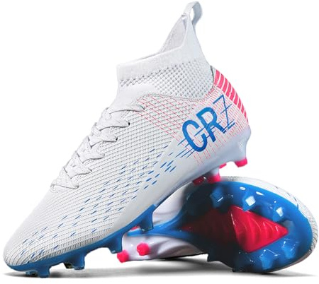 Fußballschuhe für Herren und Damen, Hallenfußballschuhe, Jugend AG TF Training, Fußballschuhe, Unisex, 111 Ag White, 9.5 Women/8 Men
