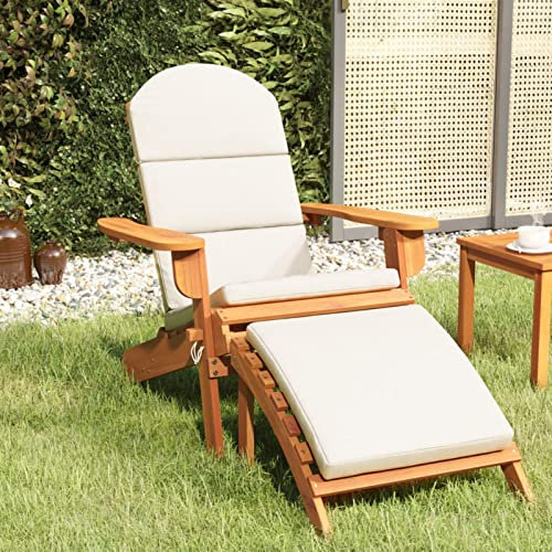 Brokky Adirondack-Gartenstuhl mit Fußstütze Massivholz Akazie Garten StüHle Outdoor Holzstuhl