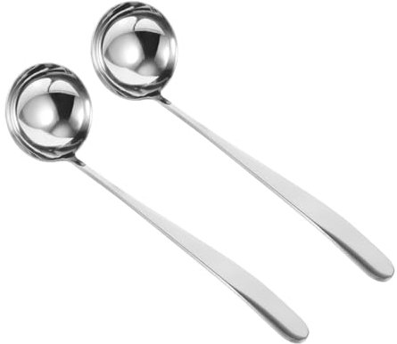 LAPYAPPE 2stücke Edelstahl Suppenkelle Gießkelle Für Küche Wasserschöpfer Metallkelle Suppenschöpfer Mit Langem Griff Küchenhelfer Küchenkelle Für Töpfe Kochen Löffel