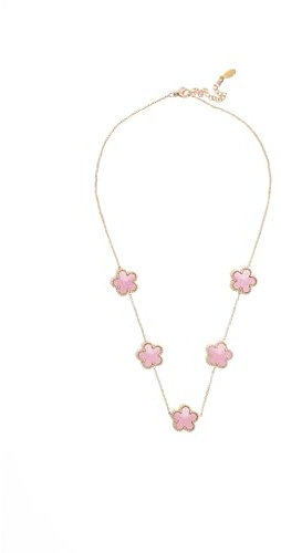FREDDY Collana Donna Acciaio Inossidabile Gold- Fiori Rosa - Idea Regalo Alta Qualità - Modello FJ-30058