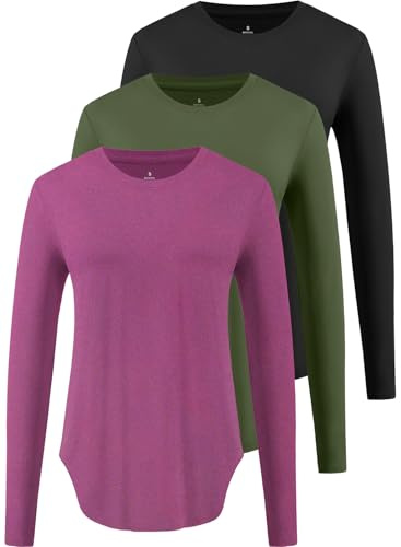 Star Vibe 3 Pack Long Sleeve Tops Women Ladies Sports Yoga Top Long Sleeve T Shirt Gym Wear Running Clothes Women