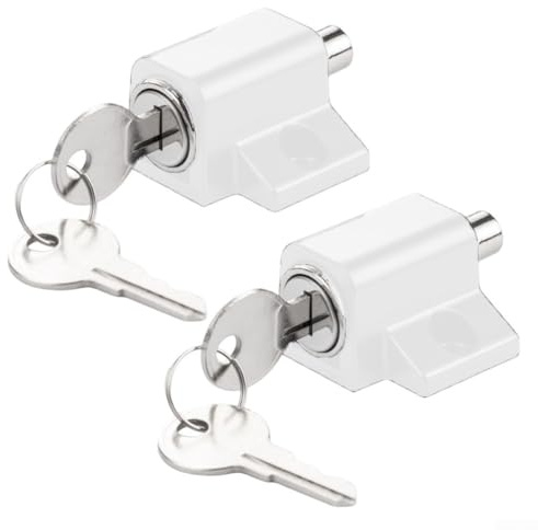 UPVC Terrassentürschlösser 2 Stück Set mit Metallhülsen und festen Schließblechen für Schiebetüren und Fenster