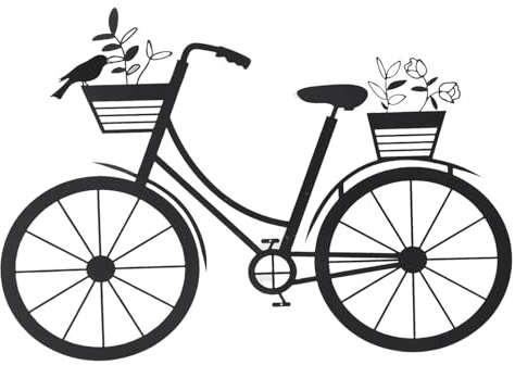 LUCKDANO Metall-Fahrrad-Wandkunst, Vintage-Fahrrad-Wandbehang, Dekoration, Retro-Eisen-Wanddekoration für Zuhause, Büro, Schlafzimmer, mit Pulverbeschichteter, Rostfreier