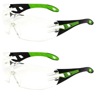2 PCS Schutzbrille, Damen-Sicherheitsbrille Transparent Leichte Schutzbrille kratzfest Klare Schießschutzbrille Klare Arbeitsschutzbrille Anti-Beschlag und kratzbeständigen Gläsern für Männer Frauen