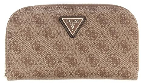 GUESS Geldbörse Latona Zip Around Organizer Latte Logo Hellbraun