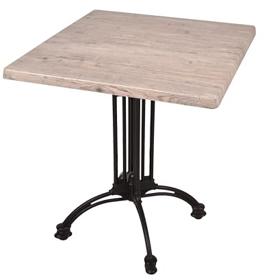 DELUKE Bistrotisch Jelena 70x70cm Qudratisch Hellbraun Holz | Cafétisch Bartisch Gartentisch Outdoor-Esstisch
