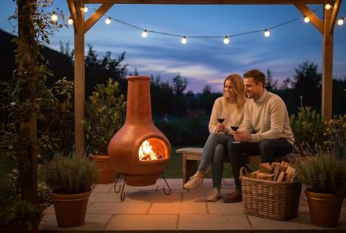 Großer Terrassenofen - original Aztekenofen aus Mexico - Terracotta Holzofen - tolle Feuerstelle für Terrasse und Garten