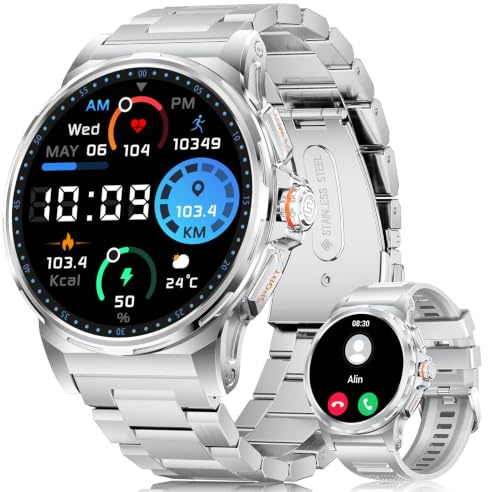 LIGE Orologio Smartwatch Uomo, 1.43 HD, IP68, 120+ sport, Bluetooth | AMOLED Display, 360mAh Batteria, Monitor Salute 24/7, Chiamate e Notifiche, Compatibile Android/iOS