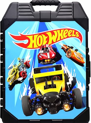 Tara Toys Hot Wheels 48-Car Storage Case – Durable Plastic Carrying Case with Handle for Die-Cast Toy Cars, Fits 1:64 Scale Vehicles, Organizer for Kids Travel & Display