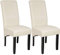 tectake® 2er Set Stühle, Kunstleder Stuhl mit hoher Rückenlehne, ergonomische Form, perfekt für den Esstisch, als Esszimmerstühle, Küchenstühle oder im Wohnzimmer - Creme