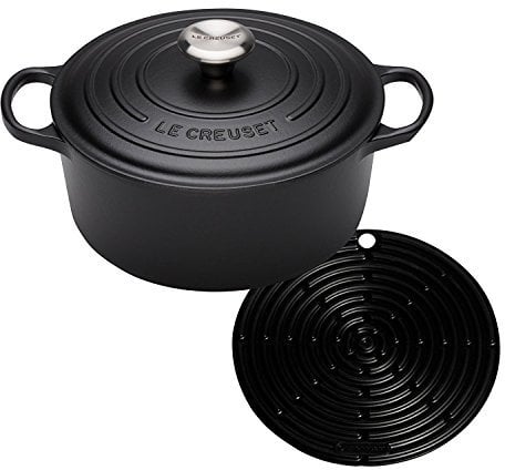 Le Creuset Signature Cast Iron Round Casserole with Cool Tool, 20 cm - Satin Black