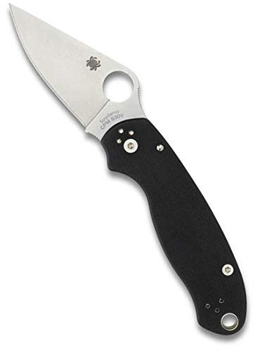 Spyderco, Taschenmesser, Para 3 Plain, Klinge: 7.6 cm, Clip Point, G10, schwarz, Klappmesser, Taschenclip, satin finish