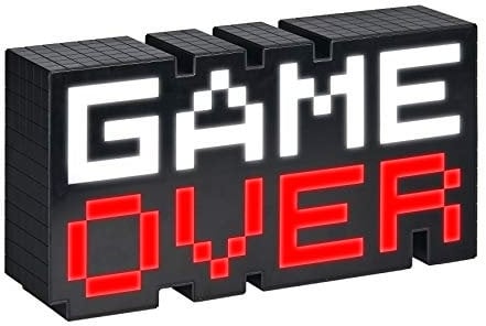 Paladone Game Over 8-Bit Pixel Light, Farbwechsel und Sound Reactive Mood Light