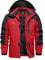 EKLENTSON Herren Winterjacke Skijacke Gefütterte Warme Wanderjacke Schnee Jacke mit Kapuze, (Rot, L)
