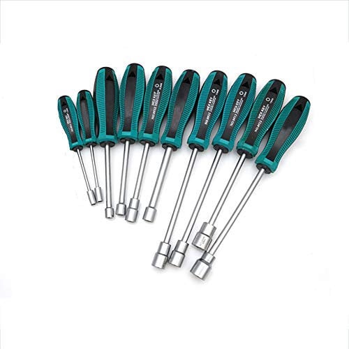 Meichoon DF07 Lot de 10 clés à douille non magnétiques en métal avec écrou hexagonal 3 à 10 mm