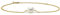 MIORE Schmuck Damen Armband mit weiße runde Süßwasserperle 7.5 mm Armkette aus Gelbgold 14 Karat / 585 Gold, Länge Einstellbar 17.5-21.5cm