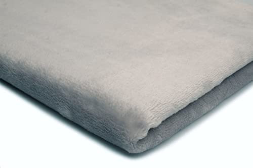 Plüsch-Strickstoff Glatt Zweiseitig, Teddy, 50x160 cm (Hellgrau)