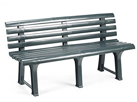 Dmora - Panchina da Esterno Pomezia, Panca monoblocco da Giardino, Panchina Outdoor, 100% Made in Italy, Cm 145x49h74, Verde