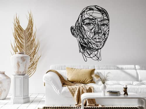 VAILLA Gesichter Wanddeko, Wandbild aus Holz, Poster, Wand deko in Schwarz Gold, Home Wall Art Dekoration, Wandaufkleber 3D, Moderne , Bilder für Zuhause Büro Schlafzimmer, Wohnzimmer und Küche