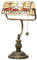 Blivuself Tiffany Stil Banker Tischlampe Buntglas Vintage Schlafzimmer Nachttisch Studie Reißverschluss Pull Kette Leseschreibtisch Lampe Büro Led Ästhetische Antike Rot Weiß Desktop Arbeitslicht