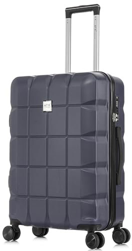 ATX Luggage Medium Suitcase Hold Check in Super Lightweight Durable ABS Hard Shell Suitcase with 4 Dual Spinner Wheels and Built-in TSA Lock (Morrocan Blue, 65Liter)