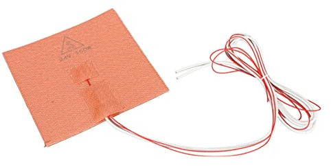 Annadue Silicone Heater Pad, Hot Bed Silicone Heating Pad, 150 * 150mm 12V/24V 150W 3D Printer Platform Heatbed, High Temperature Resistant with Backing, Orange (24V 150W)