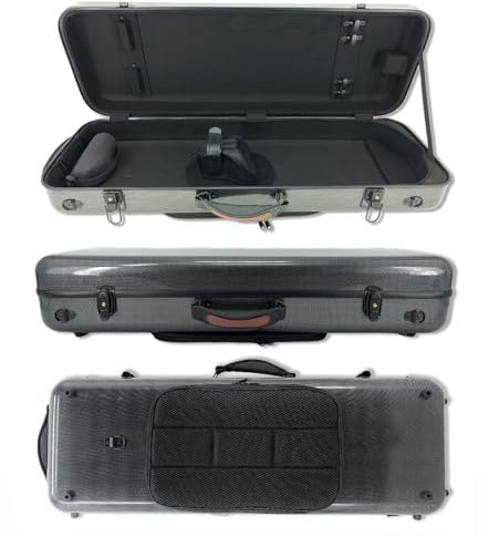 Vetimobato Custodia per viola di dimensioni regolabili da 15 a 17 pollici, in fibra di carbonio rigida, resistente e leggera, borsa per viola da 15,5, custodia per viola da 16 (15-17, custodia