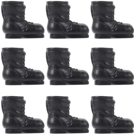 PRETYZOOM 10 X Santa Claus Boots Black Plastic Christmas Decor