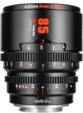 7artisans 85mm T2.1 Cine Lens Super 35 Large Aperture 260° Focusing Stroke Camera Lens for Canon RF Mount (85mm T2.1)