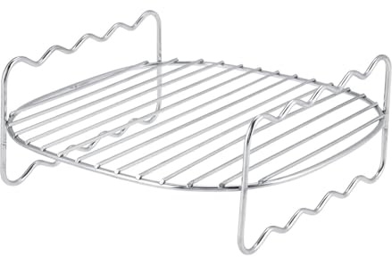 Dubbellagers Grillställ, Rostfritt Stål BBQ-Grillställ, Byte Av Non-stick Grillställ för Airfryers HD9225 HD9920 HD9231 HD9233 HD9904 16,7 X 16,5 X 7 Cm