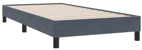 vidaXL Boxspringbett ohne Matratze Dunkelgrau 80x210 cm Samt, Bett, Bettgestell, Einzelbett, Schlafzimmermöbel, Bettrahmen, Samtbett, Polsterbett