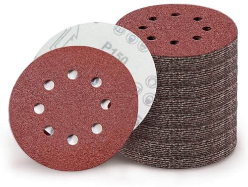 100 Stück Schleifpapier 125mm Klett,8 Loch Rund Schleifscheiben Set,Schleifblätter für Exzenterschleifer,Schleifscheibe je 10x P40,P60,P80,P100,P120,P150,P180,P240,P320,P400,für Holz Metall