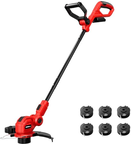 HEINPRO Débroussailleuse sans fil compatible avec batterie Milwaukee M18 | Désherbeur électrique sans fil de 30,5 cm - Alimentation par batterie - 6 bobines de fil (outil uniquement)