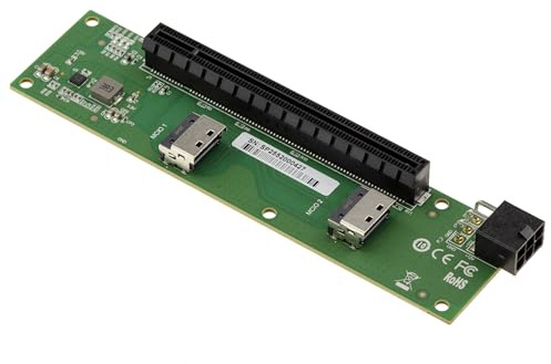 KALEA-INFORMATIQUE 2-Port-MCIO-4i-Karte für PCIe Gen 5.0 x8 oder x4 zur Verlagerung eines PCI-Express-Ports, MCIO-Anschlüsse senkrecht zum PCIe-Steckplatz