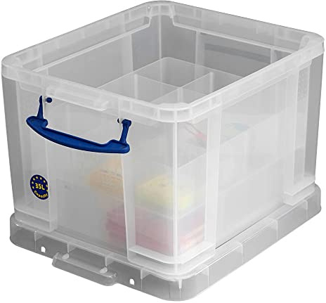 Really Useful Box 35CX3DIVCB 35L + Inserts, Clear