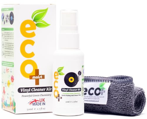 Ecomoist Vinyl Schallplatten Reinigungsset Mit Mikrofaser Reinigungstuch Langspielplatten Antistatisch Umweltfreundlich Natürlich Kein Alkohol Kein Ammoniak 50 ml