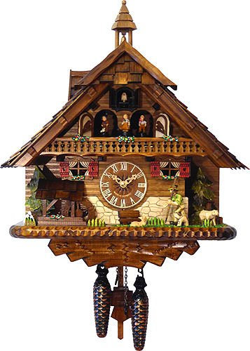 Kuckucksuhr Quarz-Uhrwerk Chalet-Stil 43cm von Engstler