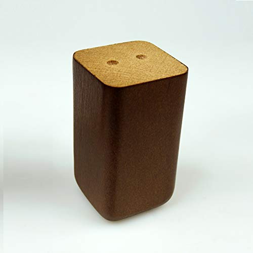 4X Möbelfüße Holz Sofafuß Tischfuß Möbelfuß Schrankfuß Holzbeine gerade eckig Buche/Eiche (9 x 5 x 5 cm (HxBxT), Tabak)