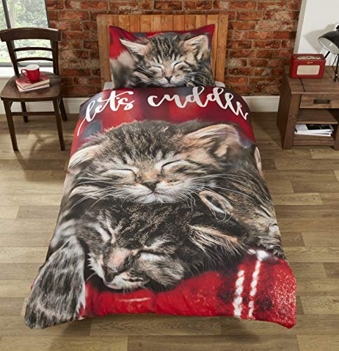 Rapport Cuddle Cats Bettwäsche-Set, Mehrfarbig, Einzelbett, 135 x 200 cm