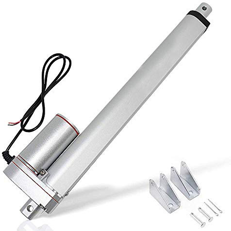 DCHOUSE Attuatori di movimento lineari 1500N/150KG Attuatori lineari da 250mm/10 Corsa 12V DC Motore elettrico Staffa di montaggio
