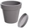 Erhard-Trading Blumentopf Valencia Pflanztopf Übertopf Blumenkübel Untersetzer Kunststoff steingrau 15 cm + Untersetzer im Set