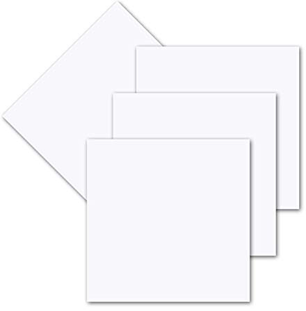 50x einfaches Einlege-Papier für quadratische Karten - weiß - 140 x 140 mm - ohne Falz - hochwertig mattes Papier von GUSTAV NEUSER