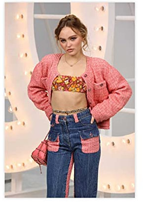 Schauspieler Lily Rose Depp 43 Leinwand-Poster, Wandkunst, Deko, Bild, Gemälde für Wohnzimmer, Schlafzimmer, Dekoration, 40 x 60 cm, ohne Rahmen: