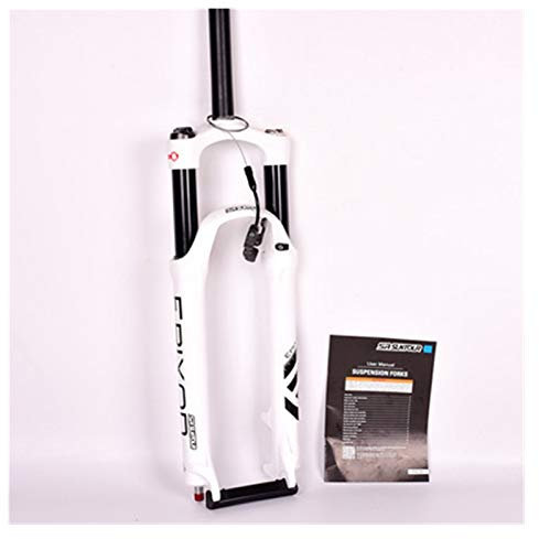 Z-LIANG Fahrradgabel 26/27,5 / 29er 100mm Berg MTB Fahrradgabel der Luftdämpfung Vorderer Gabel Remote Federung Gabel (Color : 26er Remoter White)