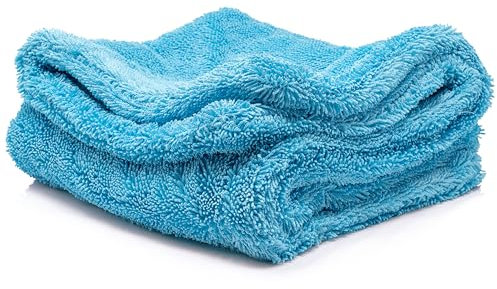 Nuke Guys Gamma Dryer L | Ultra saugstarkes Trockentuch 1400 GSM blau 40x60cm | Fusselfrei, abgerundete sanfte Fasern, kratzerfrei, groß | Premium Mikrofasertuch für Auto Motorrad Fahrrad